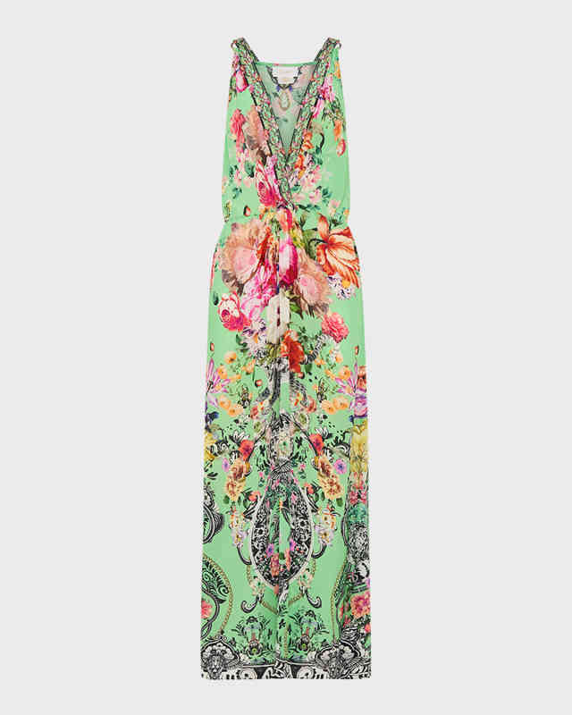 Porcelain Dream Twist-Front Maxi Dress